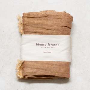 Gifts Under 100: Linen + Cotton Hand Towel | Sepia/Rose