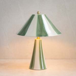 Light Shades Nz: Raya Ceramic Table Lamp | Green/Ivory