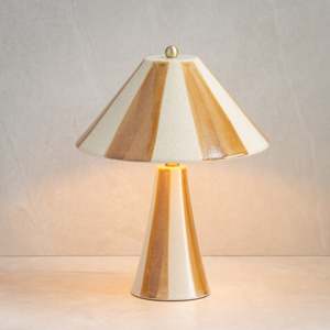 Light Shades Nz: Raya Ceramic Table Lamp | Mustard/Ivory