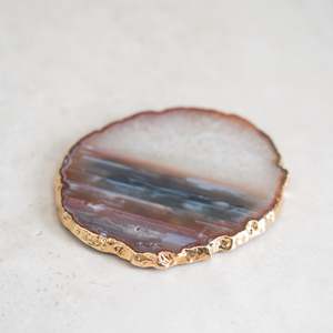 Agate Coaster | Gold Edged | C