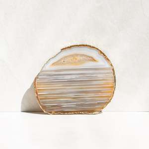 Master Stone Crystals: Agate Coaster | Gold Edged | E