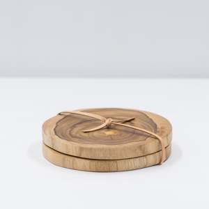 Table Linen Placemats: Teak Wood Coaster (pair)