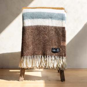 Klippan NZ Wool Blanket | Gotland | Walnut Stripe