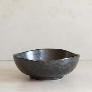 Just Added: Japanese Ceramics | Uneven Bowl | Large | Matte Black
