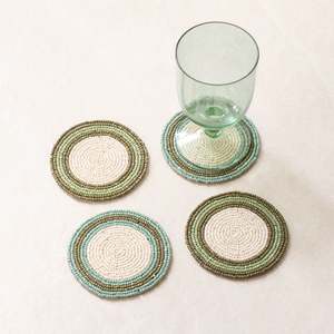 Gifts Under 50: Beaded Coaster | Set of 4 | Garnet