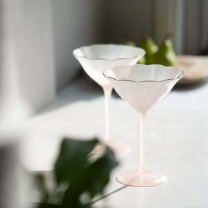 Coupe Glass | Belle | S/2 | Pink + Green