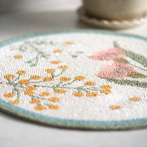 Its Time For A Drink: Beaded Placemat | Flora