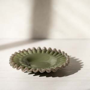 Glass Frill Dish | Signe | Green Grey