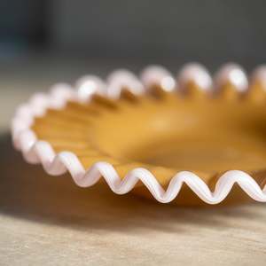 Just Added: Glass Frill Dish | Signe | Caramel Pink