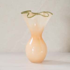 Volant Glass Vase | Peach + Olive