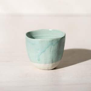 Cups Mugs Teapots: Japanese Ceramics | Lopsided Mug | Teal | Small