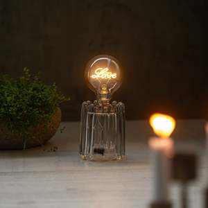 The Love Lamp | Grey | Glass