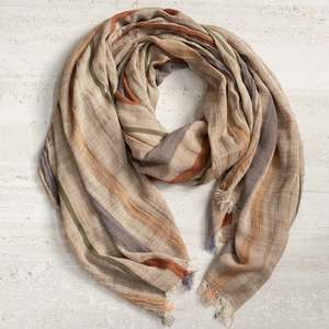 Scarves: Cotton Scarf | Autumn Stripe