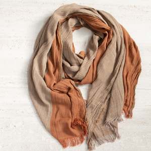 Cotton Scarf | Bold + Stripe | Rust