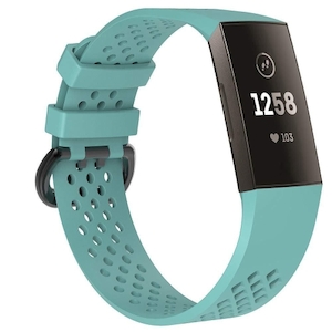 Fitbit Charge 3 & 4 Silicone Sport Strap in Tiffany Blue - FoneBitz