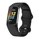Fitbit Charge 5 & 6 Silicone Strap in Black - FoneBitz