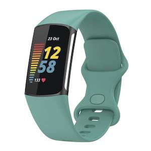 Fitbit Charge 5 & 6 Silicone Strap in Pine Green - FoneBitz