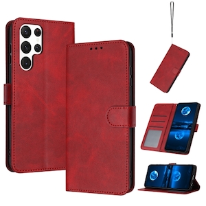 Samsung S25 Ultra Wallet Case in Red - FoneBitz