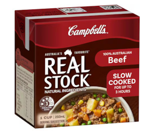 Savoury Mince Ingredients: Beef Stock 250mL