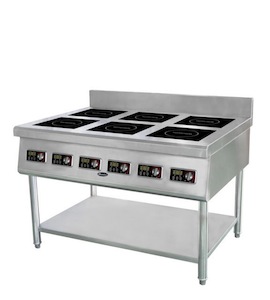 Products: Guzzini 6 Burner Commercial Induction Cooktop with Stand Hospitality Supplies Food Equipment NZ