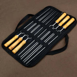 Accessories: PUREQ WOOD HANDLE HIBACHI SKEWER 6PK