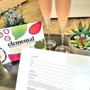 Products: Love at First BITE - Cooking Class for Two plus a drink on arrival for .00 - Elemental Cooking School by Sachie
