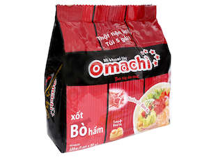 Instant Noodles: Mì Ăn Liền Omachi Bò Hầm - 5 Pack