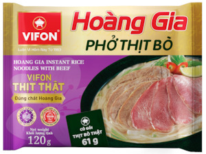 Instant Foods: Hoàng Gia phở bò - 120g(Hoang Gia “Pho” With Beef flavour)