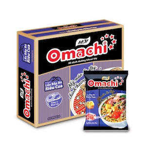 Instant Foods: Mì Ăn Liền Omachi Lẩu Bắp Bò Riêu Cua - Instant Noodles With Beef and Crab Hotpot 80G x 30