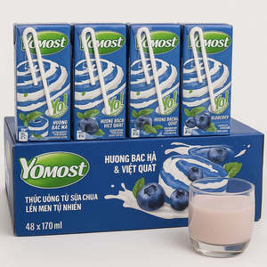 Sữa Chua Uống Hương Việt Quất- YOMOST - Blue Berry Yogurt Drink 170ML x 4