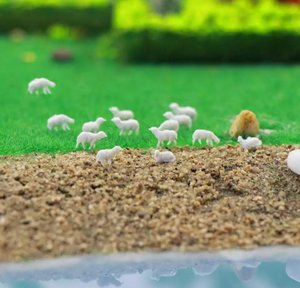 Model Sheep - N scale x12 - 3 Foot 6 Models