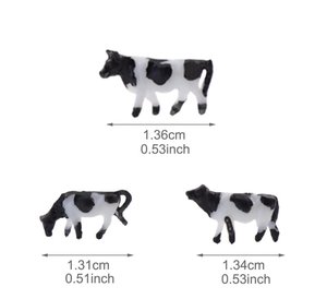 Black and White Painted Model Cow - N scale x10 - 3 Foot 6 Models