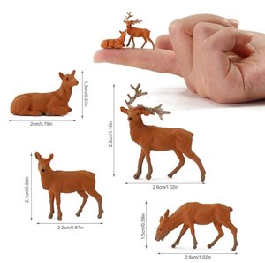 HO scale Painted Brown Model Deer x4 - 3 Foot 6 Models