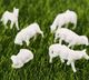 HO scale Model Sheep x10 and 2x Sheep Dog - 3 Foot 6 Models