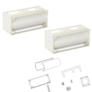 20ft Tanktainer undecorated - HO scale - 3 Foot 6 Models