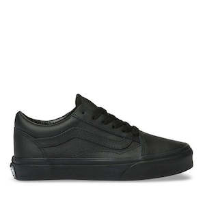 Vans For School: Vans - Old Skool - Youths Leather Black Black Lace Up For School NOT RETURNABLE