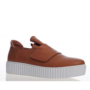 Alfie Evie: Alfie & Evie Denton Tan Leather with a Slight Platform Sole