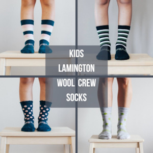Lamington Merino Wool Socks For Kids Women Men: Lamington crew shorter kids merino socks