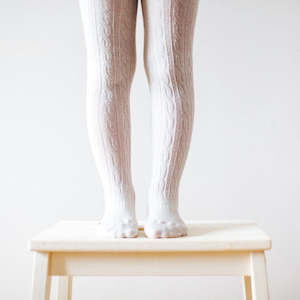 Lamington Merino Wool Socks For Kids Women Men: Lamington Tights Cable Oatmeal
