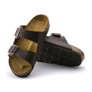 Birkenstock: Birkenstock Arizona Birko Flor Dark Brown Narrow Width