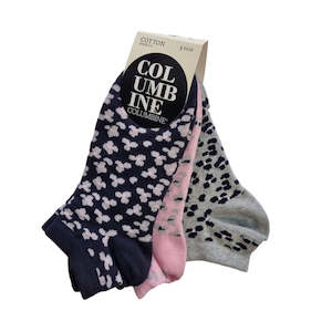 Columbine: Columbine Socks Women's 3 Pack Animal Print Low Ankle
