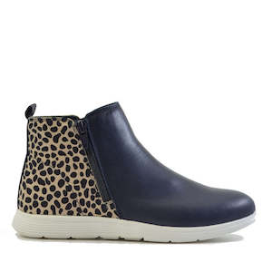 Stegmann: Stegmann Jasper Leather Casual Zip Navy