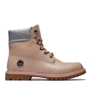 Timberland: Timberland Heritage 6 Inch Waterproof Boot Light Pink Nubuck  Diamonds and Pearls