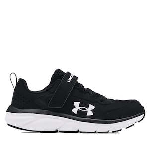 Under Armour: Under Armour Assert 8 Black/White Hook & Loop School Shoe PS