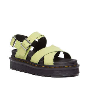 Dr Martens Sandals: Dr Martens - Voss II Cross Strap Sandal Distressed Patent Lime Green