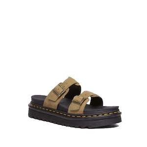 Dr Martens Sandals: Dr Martens - Myles Savannah Tan 2 Bar  Sandal Tumbled Nubuck