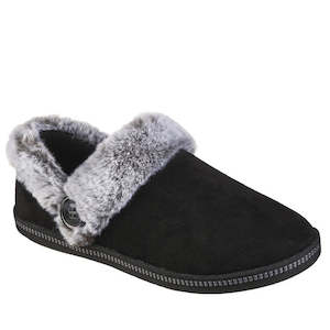 Sheepskin And Wool Slippers The Perfect Mothers Day Gift: Skechers Cozy Campfire Fresh Toast Black Womens Vegan Slipper