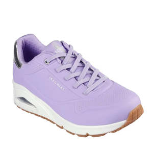 Skechers Uno Womens Trainers: Skechers Uno Shimmer Away Lilac Trainer Pull On