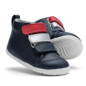 Cg Bobux Iwalk Switch Kicks With The Changable Tabs: Bobux IWalk IW Hi Court SWITCH Toddlers Leather Boot  Navy NOT RETURNABLE