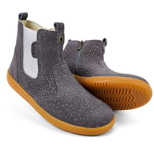 Bobux Kid Jodphur Leather Boots: Bobux Kid+ Jodphur Boot Charcoal Starburst Grey 830047